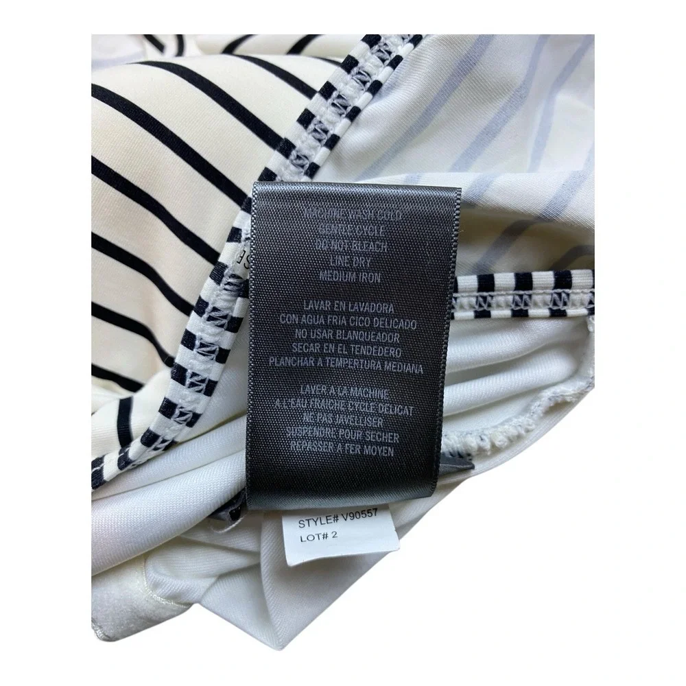 Vince Camuto Bathing Swimwear Womans Sz‎ 12 Stripes White Black Print Swimsuit
